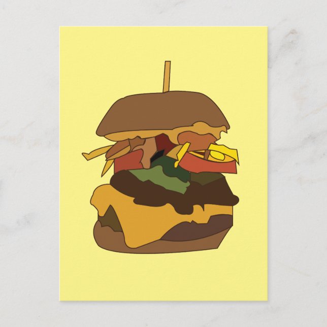 Burger Hamburger Burger Love Illustration  Postcard (Front)