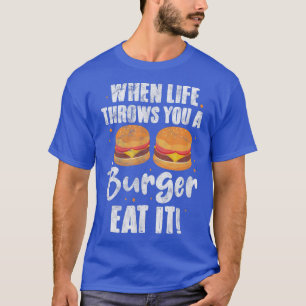 Burger Hamburger Cheese Snack Foodie Distressed T-Shirt
