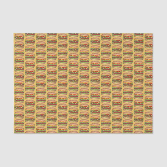Burger Hamburger Cheeseburger Picnic Cookout Party Tissue Paper (Front)