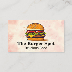 Burger Illustration Restaurant Business Card