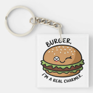 Burger I'm A Real Charmer Key Ring