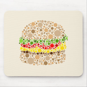 Burger In Dots Mouse Mat