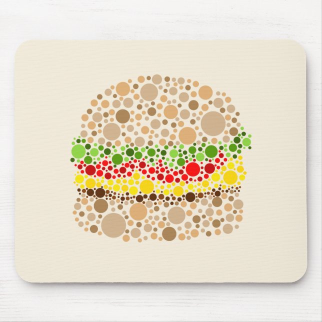 Burger In Dots Mouse Mat (Front)