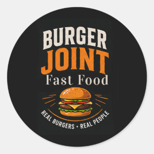 🍔 Burger Joint Staff Fast Food Restaurant Team 🍟 Classic Round Sticker