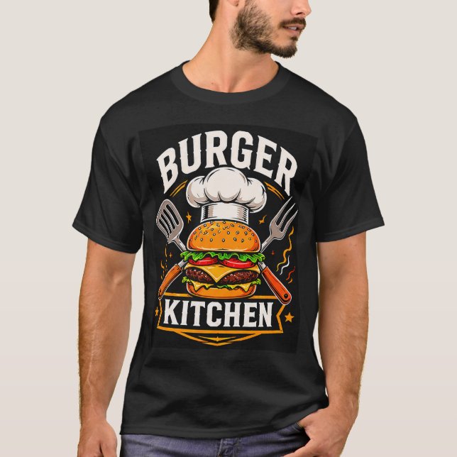🍔 Burger Kitchen Crew Creative Restaurant Staff  T-Shirt (Front)