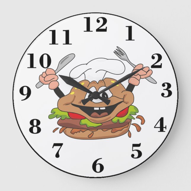 Burger Large Clock (Front)