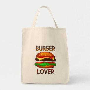 Burger Lover Hamburger  Grocery Tote Bag