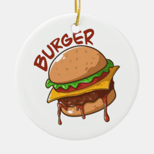 Burger Lovers Ceramic Tree Decoration