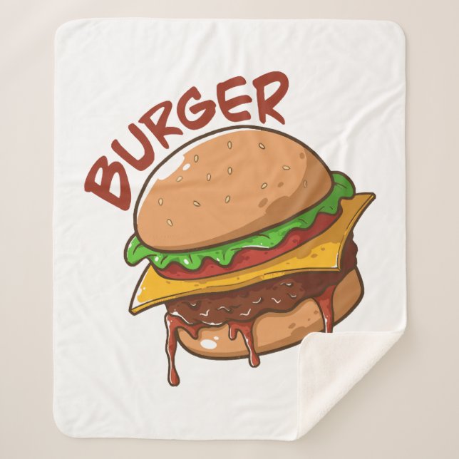 Burger Lovers Sherpa Blanket (Front)