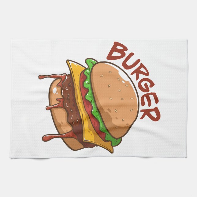 Burger Lovers Tea Towel (Horizontal)