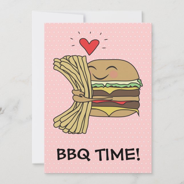Burger Loves Fries BBQ Invitation (Front)