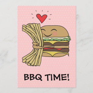 Burger Loves Fries BBQ Invitation