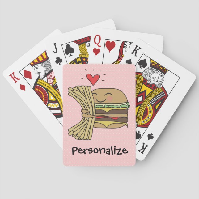 Burger Loves Fries Playing Cards (Back)