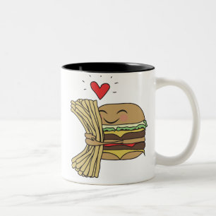 Burger Loves Fries Two-Tone Coffee Mug