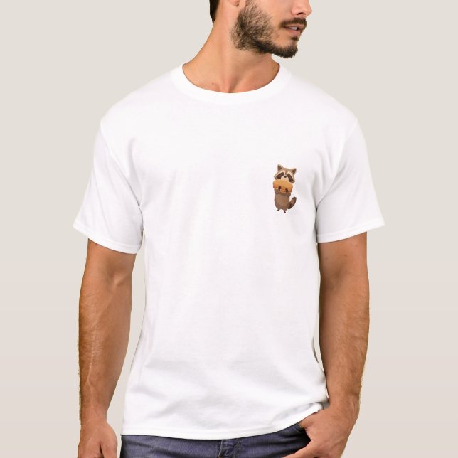 Burger Loving Racoon T-Shirt (Front)