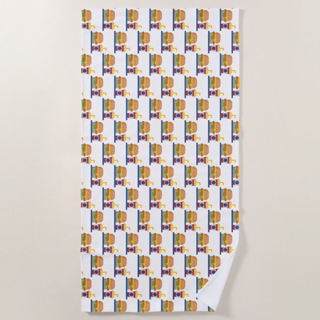 Burger Meal Beach Towel (Front)