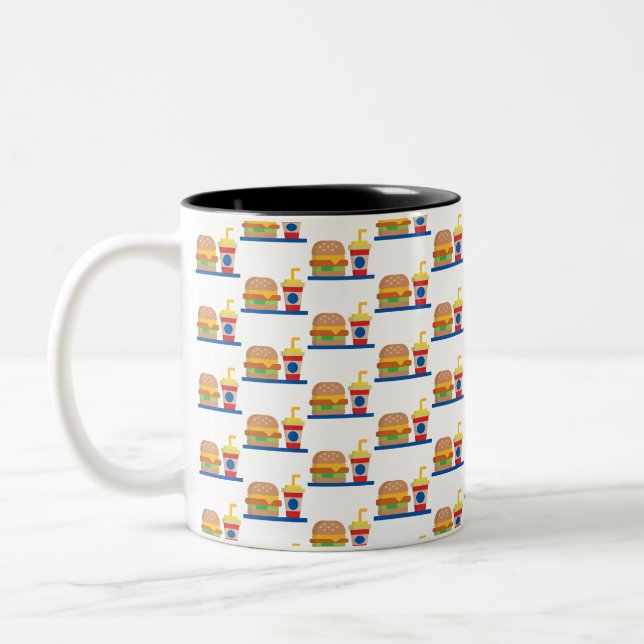 Burger Meal Two-Tone Coffee Mug (Left)