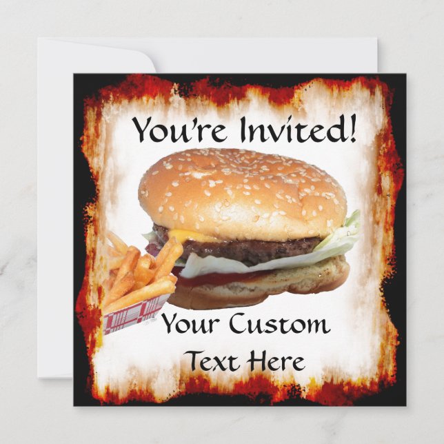 Burger 'n Fries Invitation (Front)