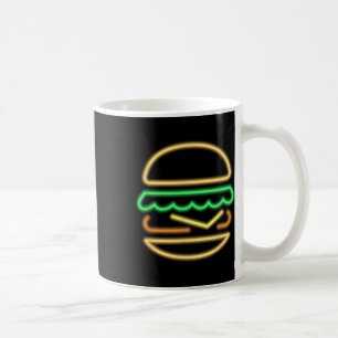 Burger Neon - Style Of A Clic 80s Retro Neon Sign Coffee Mug