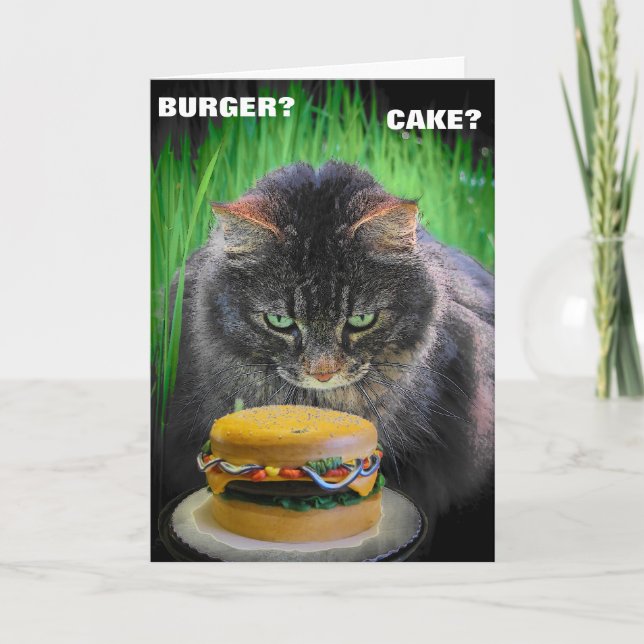 Burger or Cake for your Birthday? Card (Front)