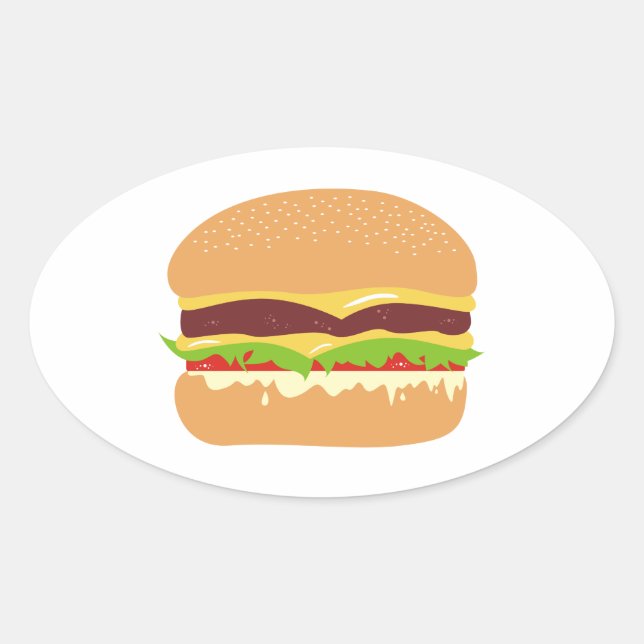 burger oval sticker (Front)