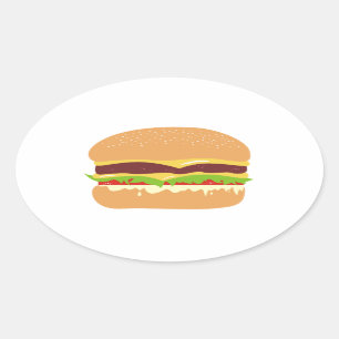 burger oval sticker