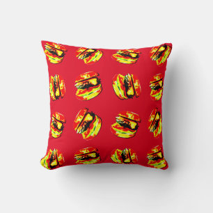 Burger Pattern Cushion