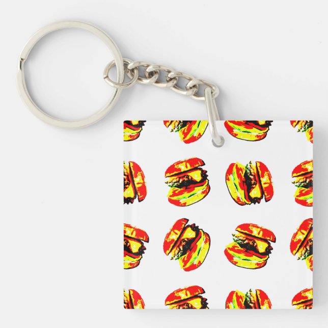Burger Pattern Key Ring (Front)