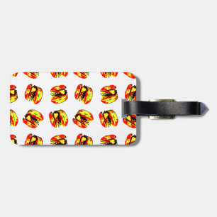 Burger Pattern Luggage Tag