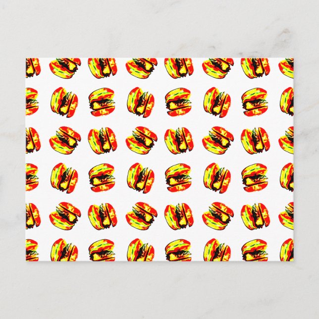 Burger Pattern Postcard (Front)