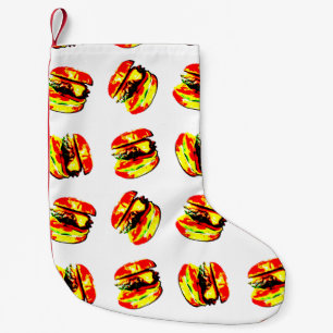 Burger Pattern Small Christmas Stocking