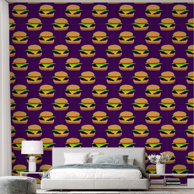 Burger Pattern  Wallpaper (Bedroom)