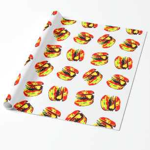 Burger Pattern Wrapping Paper