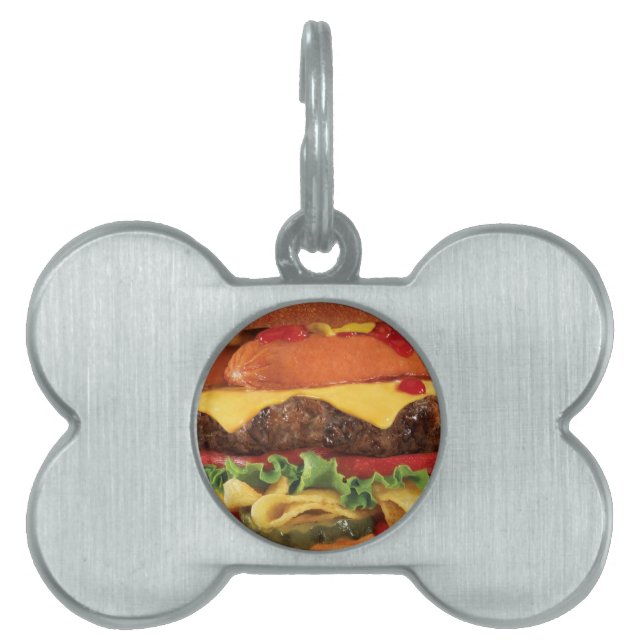 burger pet name tag (Front)