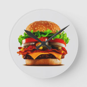 BURGER PLUS 3 ROUND CLOCK