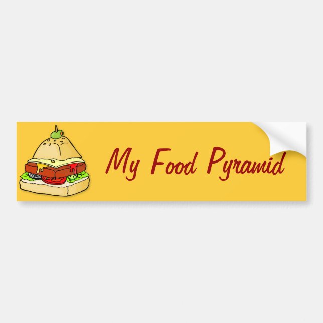 Burger pyramid bumper sticker (Front)