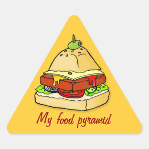 Burger pyramid triangle sticker