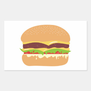 burger rectangular sticker