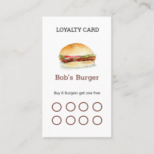 Burger restaurant Loyalty business card
