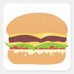 burger square sticker