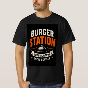 🍔 Burger Station Restaurant Cooking Crew 🍟 T-Shirt