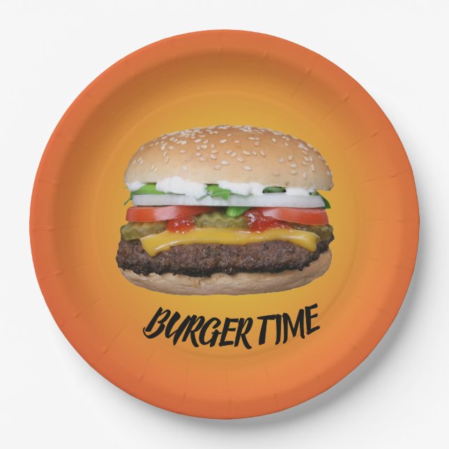 Burger Time Paper Plate (Front)