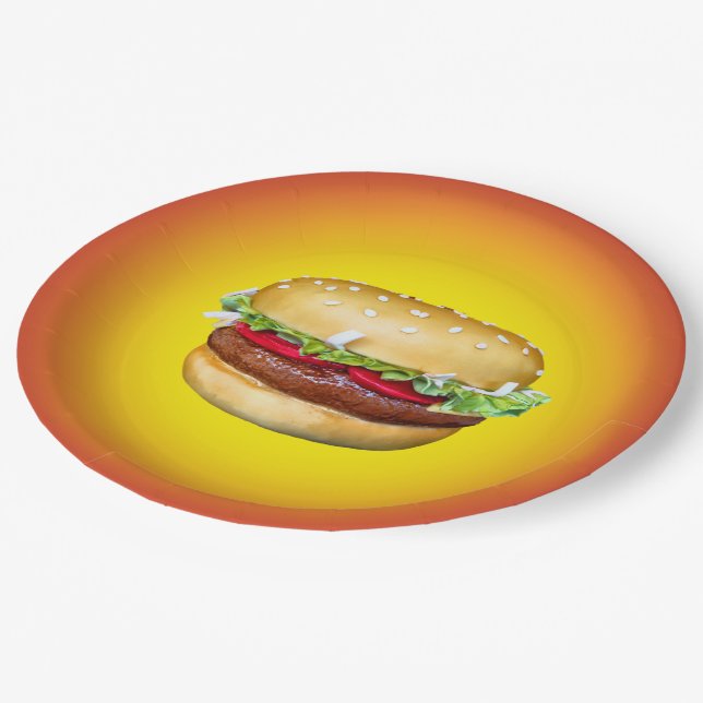 Burger Time Paper Plate (Angled)