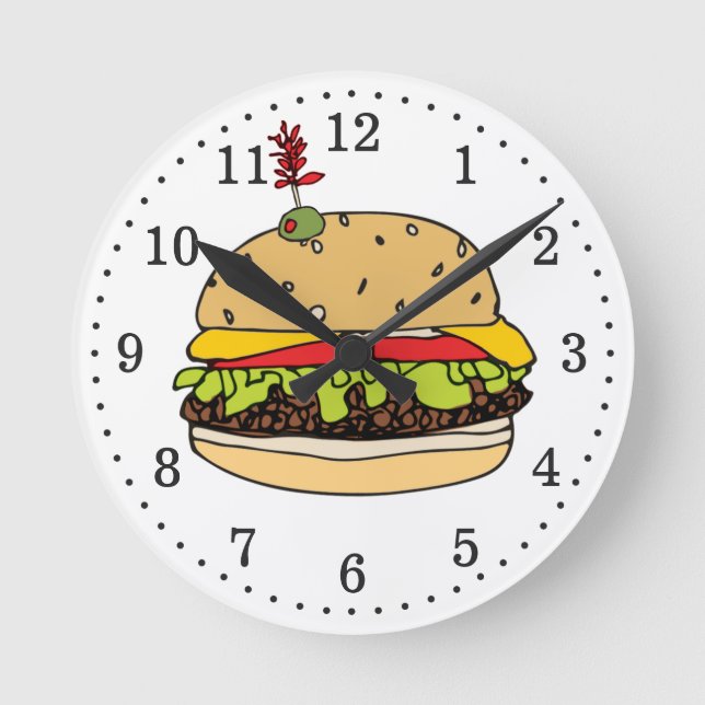 Burger Time Round Clock (Front)