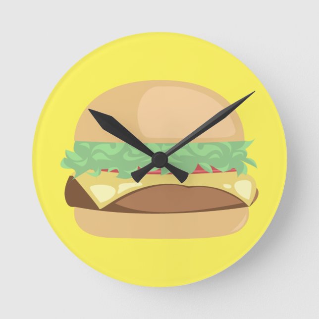 Burger Time! Round Clock (Front)