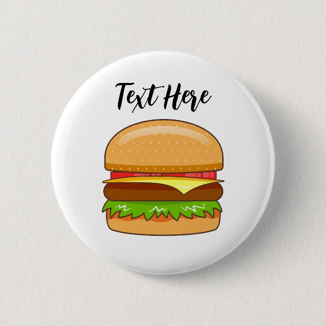  Burger Vector Illustration 6 Cm Round Badge (Front)