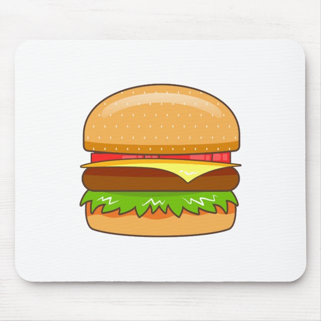  Burger Vector Illustration Mouse Mat (Front)