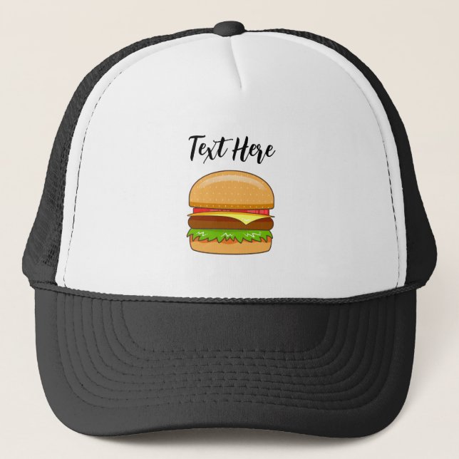  Burger Vector Illustration Trucker Hat (Front)