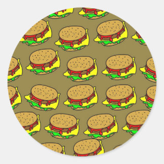 Burger Wallpaper Classic Round Sticker