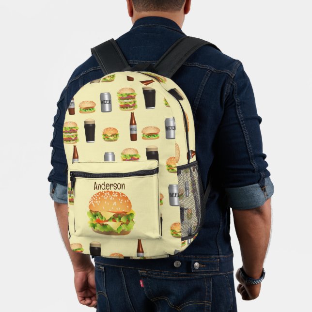 Burgers and Beer Printed Backpack (Insitu (Model))